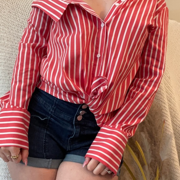 Asymmetrical striped neckline top from Topshop - Picture 2 of 6